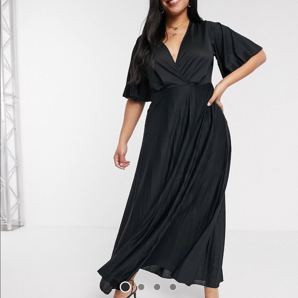 ASOS curve kimono pleated maxi dress